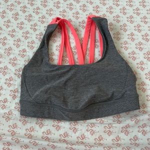 Grey and Pink Lululemon Sports Bra